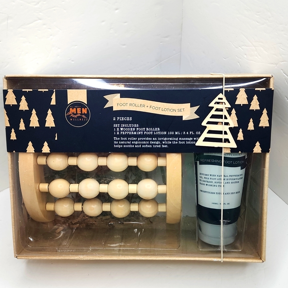 ALL ABOUT MENS WELLNESS FOOT ROLLER & FOOT LOTION SET